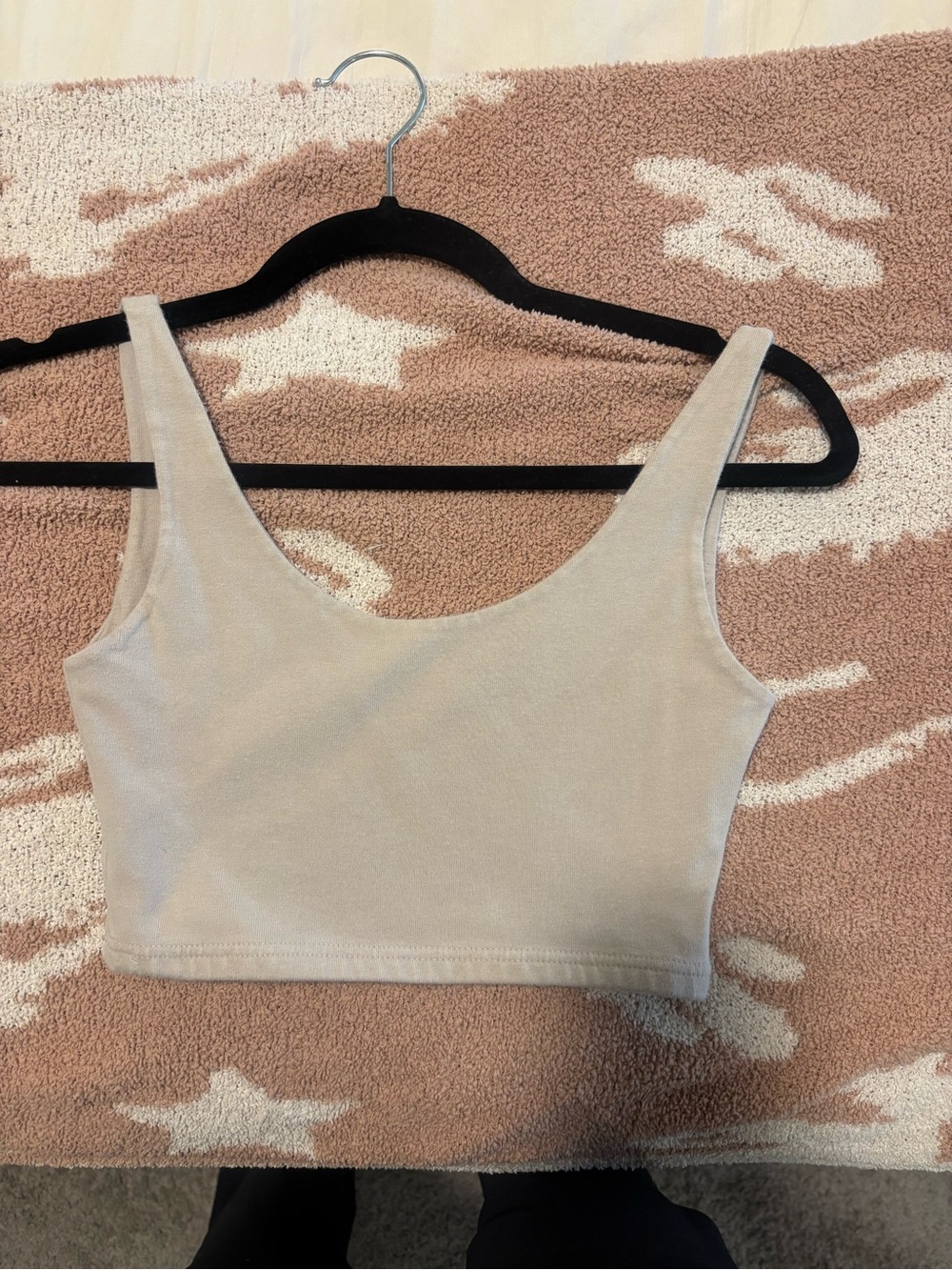 Brandy Melville Beige Scoop Crop Tank